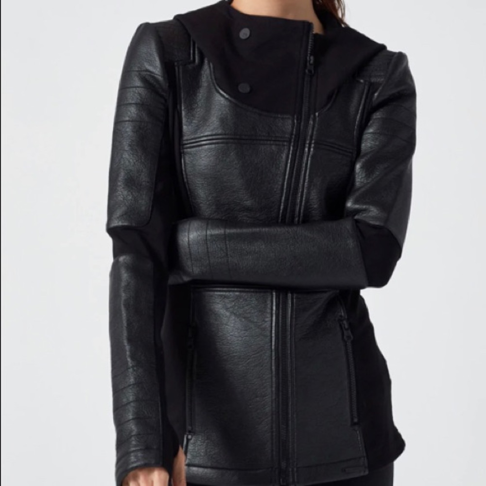 Blanc Noir Vegan Leather moto jacket for